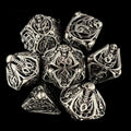 TDSO Metal Hollow Skeleton Antique Silver 7 Dice Polyset