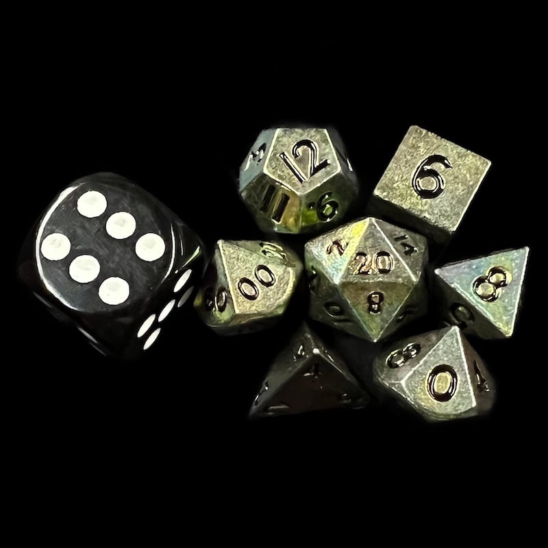 TDSO Metal Iridescent MINI 10mm 7 Dice Polyset In Tube
