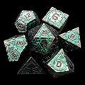 TDSO Metal Magic Shield Black Nickel & Green 7 Dice Polyset