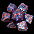 TDSO Metal Magic Shield Cobalt & Amber Mica 7 Dice Polyset