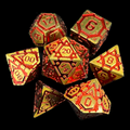 TDSO Metal Magic Shield Gold & Amber 7 Dice Polyset