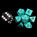 TDSO Metal Mint Green MINI 10mm 7 Dice Polyset In Tube