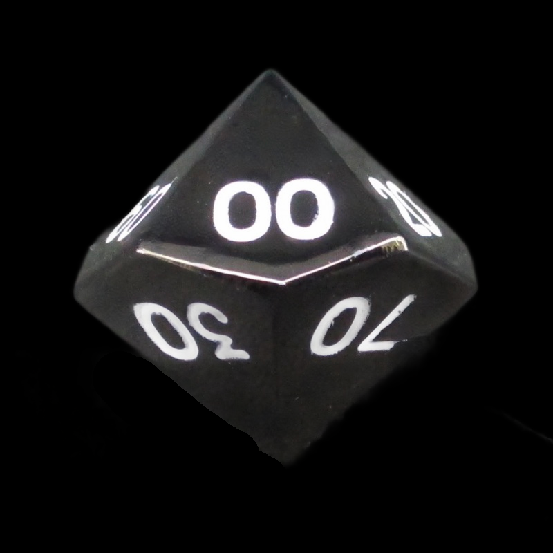 HALF PRICE CLEARANCE TDSO Metal Polished Black Nickel Finish Percentile Dice