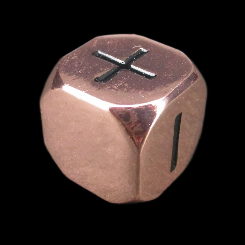 HALF PRICE CLEARANCE TDSO Metal Polished Copper Finish Fudge Fate D6 Dice