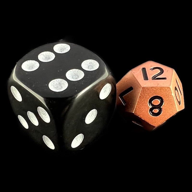 CLEARANCE TDSO Metal Polished Copper MINI 10mm D12 Dice
