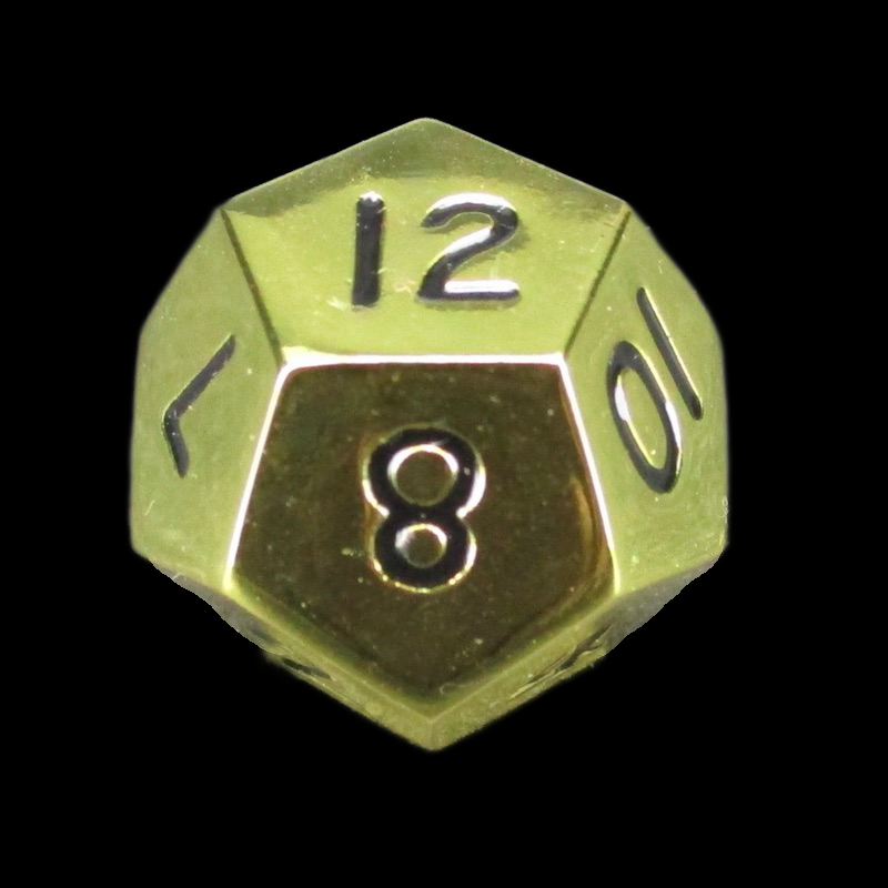 HALF PRICE CLEARANCE TDSO Metal Polished Gold Finish D12 Dice