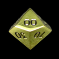 HALF PRICE CLEARANCE TDSO Metal Polished Gold Finish Percentile Dice