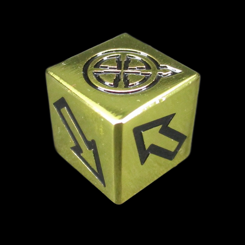 HALF PRICE CLEARANCE TDSO Metal Polished Gold Finish Scatter D6 Dice