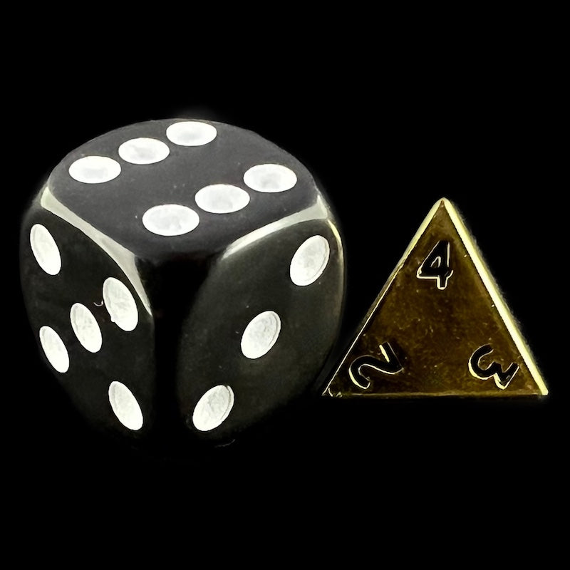CLEARANCE TDSO Metal Polished Gold MINI 10mm D4 Dice