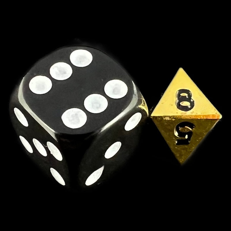 CLEARANCE TDSO Metal Polished Gold MINI 10mm D8 Dice