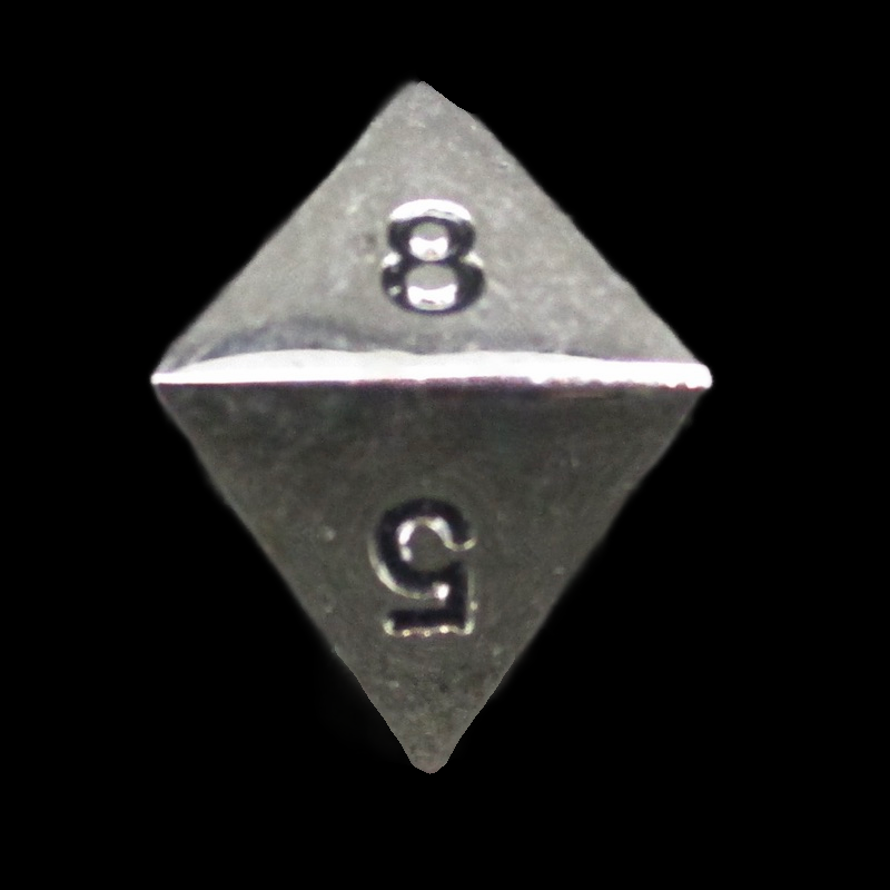 HALF PRICE CLEARANCE TDSO Metal Polished Silver Finish D8 Dice