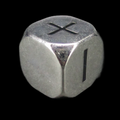 HALF PRICE CLEARANCE TDSO Metal Polished Silver Finish Fudge Fate D6 Dice