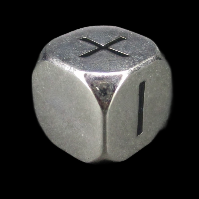 HALF PRICE CLEARANCE TDSO Metal Polished Silver Finish Fudge Fate D6 Dice