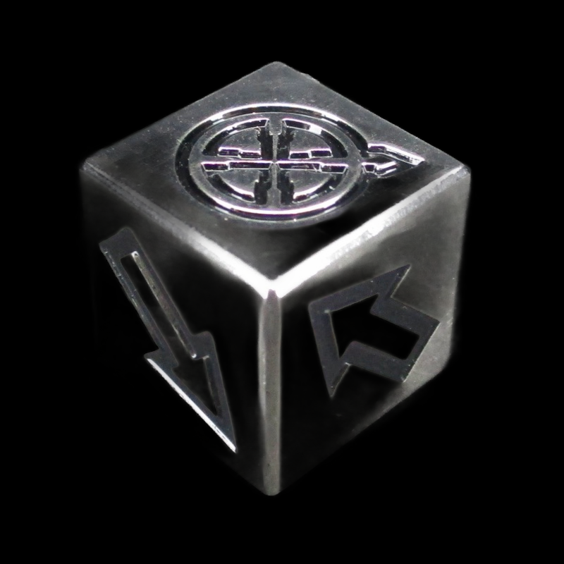 HALF PRICE CLEARANCE TDSO Metal Polished Silver Finish Scatter D6 Dice
