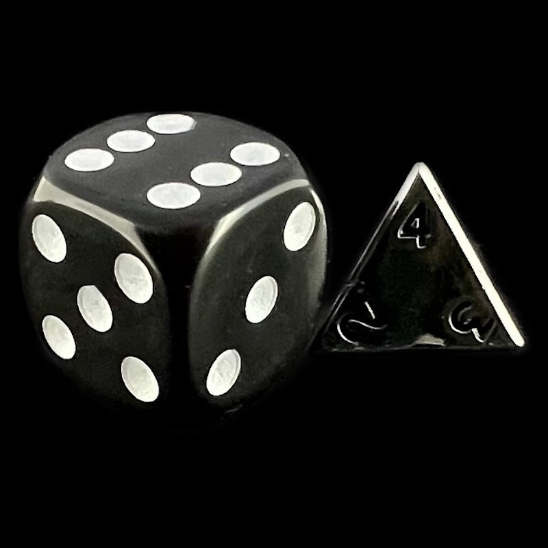 CLEARANCE TDSO Metal Polished Silver MINI 10mm D4 Dice