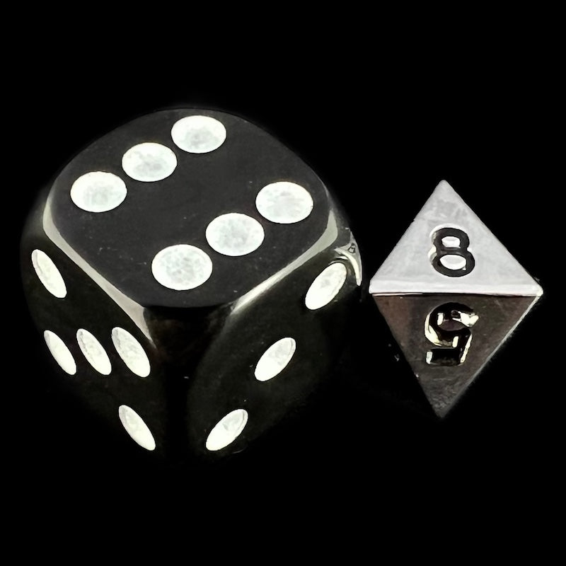 CLEARANCE TDSO Metal Polished Silver MINI 10mm D8 Dice