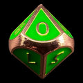TDSO Metal Script Copper & Light Green D10 Dice