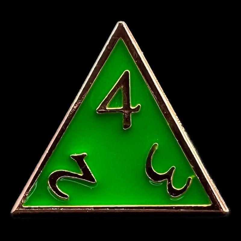 TDSO Metal Script Copper & Light Green D4 Dice