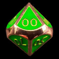 TDSO Metal Script Copper & Light Green Percentile Dice