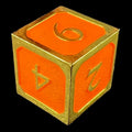 TDSO Metal Script Gold & Orange D6 Dice