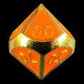TDSO Metal Script Gold & Orange Percentile Dice