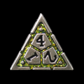 TDSO Metal Magic Shield Silver & Mica Rainbow Yellow D4 Dice