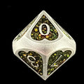 CLEARANCE TDSO Metal Silver Heart & Iridescent & Mica D10 Dice