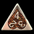 CLEARANCE TDSO Metal Silver Heart & Iridescent Mica D4 Dice