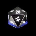 TDSO Metal Strata Black Nickel & Blue D20 Dice