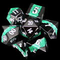 TDSO Metal Strata Black Nickel & Green 7 Dice Polyset