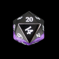 TDSO Metal Strata Black Nickel & Purple D20 Dice