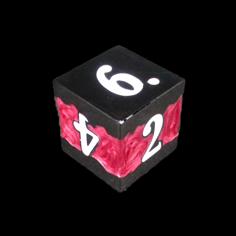 TDSO Metal Strata Black Nickel & Red D6 Dice