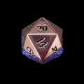 TDSO Metal Strata Polished Copper & Rainbow Mica D20 Dice
