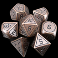 TDSO Metal Digital Antique Copper & Black 7 Dice Polyset