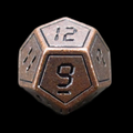 TDSO Metal Digital Antique Copper & Black D12 Dice