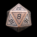 TDSO Metal Digital Antique Copper & Black D20 Dice