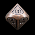 TDSO Metal Digital Antique Copper & Black Percentile Dice