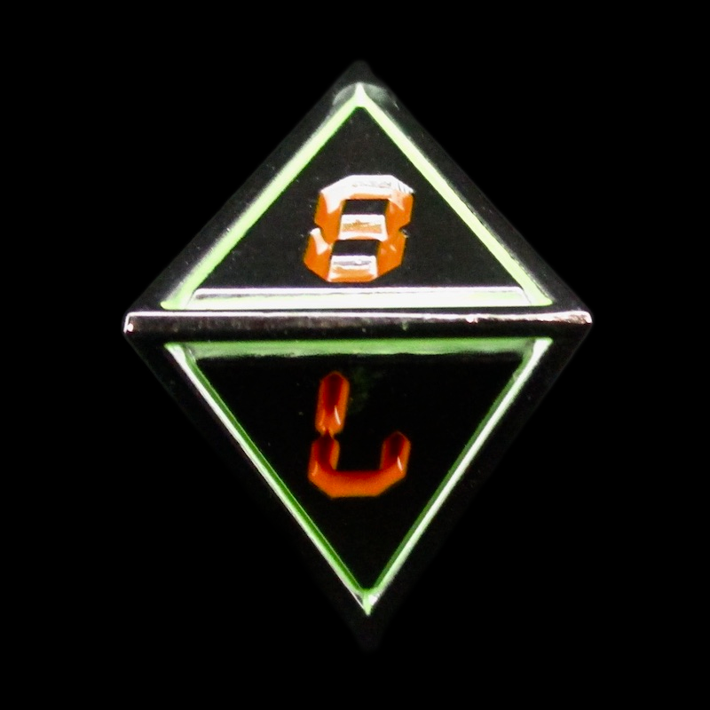 TDSO Metal Digital Black Nickel Glow & Red D8 Dice