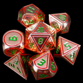 TDSO Metal Digital Copper Red & Green 7 Dice Polyset