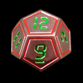 TDSO Metal Digital Copper Red &amp; Green D12 Dice