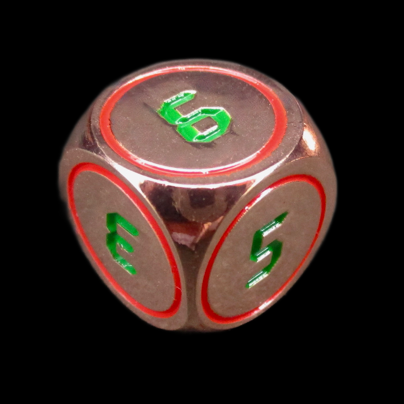 TDSO Metal Digital Copper Red &amp; Green D6 Dice