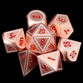 TDSO Metal Digital Copper White & Red 7 Dice Polyset