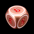 TDSO Metal Digital Copper White & Red D6 Dice