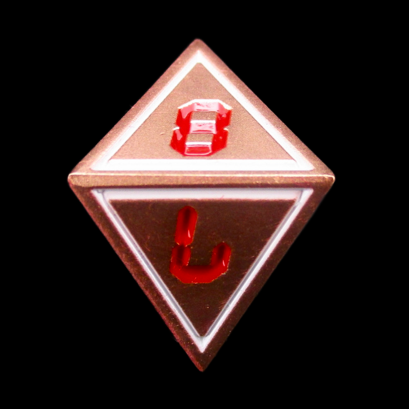 TDSO Metal Digital Copper White & Red D8 Dice