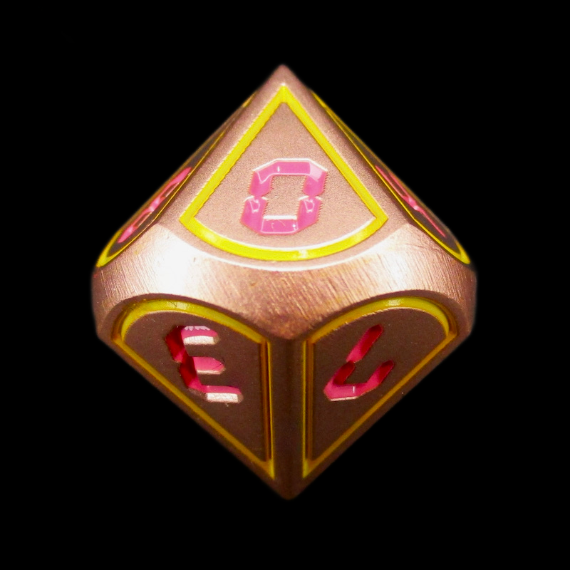 TDSO Metal Digital Copper Yellow & Red D10 Dice