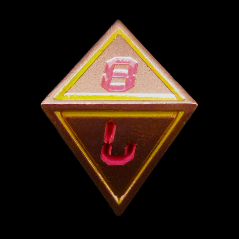 TDSO Metal Digital Copper Yellow & Red D8 Dice