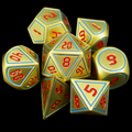 TDSO Metal Digital Gold Blue & Red 7 Dice Polyset