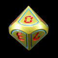 TDSO Metal Digital Gold Blue & Red D10 Dice