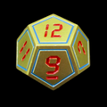 TDSO Metal Digital Gold Blue & Red D12 Dice
