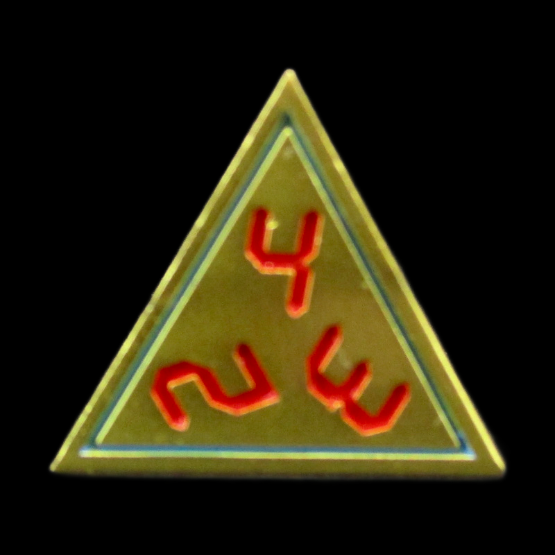 TDSO Metal Digital Gold Blue & Red D4 Dice